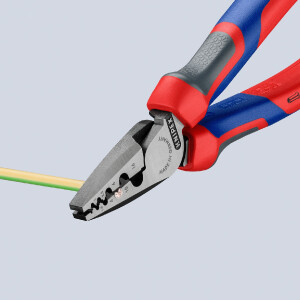 KNIPEX 97 72 180 Crimpzange für Aderendhülsen mit Comfort-Griffen 180 mm