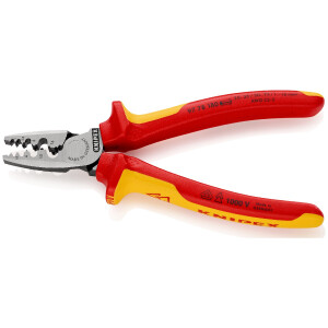 KNIPEX 97 78 180 SB Crimpzange für Aderendhülsen isoliert mit Mehrkomponenten-Hüllen, VDE-geprüft 180 mm