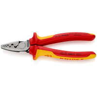 KNIPEX 97 78 180 SB Crimpzange für Aderendhülsen isoliert mit Mehrkomponenten-Hüllen, VDE-geprüft 180 mm