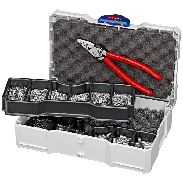 KNIPEX 97 90 05 Crimp-Sortiment für Aderendhülsen 1 x 97 71 180, 9 x Aderendhülsen-Sets 265 mm
