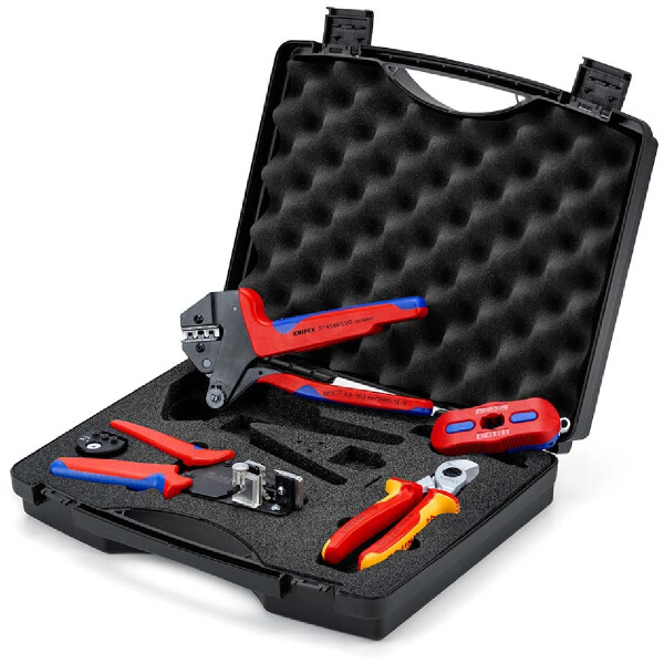 KNIPEX 97 91 04 V03 Werkzeugkoffer für Photovoltaik für Solar-Steckverbinder MC4® & MC4® Evo 2 8-teilig 280 mm