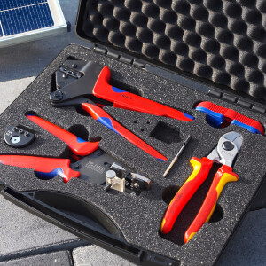 KNIPEX 97 91 04 V03 Werkzeugkoffer für Photovoltaik für Solar-Steckverbinder MC4® & MC4® Evo 2 8-teilig 280 mm