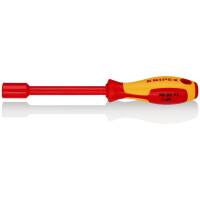 KNIPEX 98 03 11 Steckschlüssel mit Schraubendreher-Griff isoliert mit Mehrkomponenten-Hüllen, VDE-geprüft brüniert 237 mm