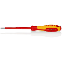 KNIPEX 98 20 30 Schraubendreher für Schlitzschrauben isolierender Mehrkomponenten-Griff, VDE-geprüft brüniert 202 mm
