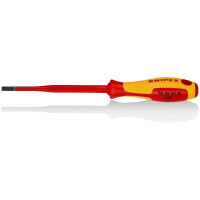 KNIPEX 98 20 55 SL Schraubendreher (Slim) für Schlitzschrauben isolierender Mehrkomponenten-Griff, VDE-geprüft brüniert 232 mm