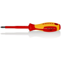 KNIPEX 98 24 02 Schraubendreher für Kreuzschlitzschrauben Phillips® isolierender Mehrkomponenten-Griff, VDE-geprüft brüniert 212 mm