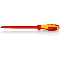 KNIPEX 98 25 04 Schraubendreher für Kreuzschlitzschrauben Pozidriv® isolierender Mehrkomponenten-Griff, VDE-geprüft brüniert 320 mm