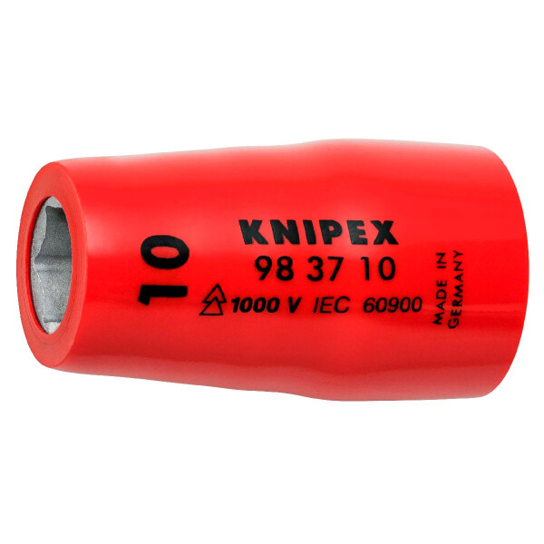 KNIPEX 98 37 10 Steckschlüsseleinsatz für Sechskantschrauben mit Innenvierkant 3/8" 42 mm