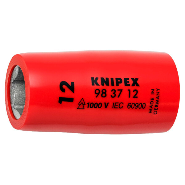 KNIPEX 98 37 12 Steckschlüsseleinsatz für Sechskantschrauben mit Innenvierkant 3/8" 44 mm