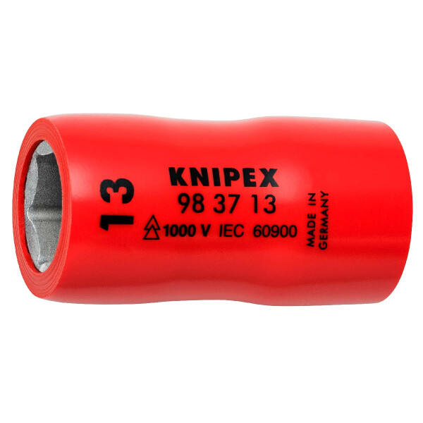 KNIPEX 98 37 13 Steckschlüsseleinsatz für Sechskantschrauben mit Innenvierkant 3/8" 45 mm