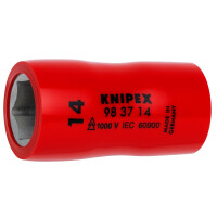 KNIPEX 98 37 14 Steckschlüsseleinsatz für Sechskantschrauben mit Innenvierkant 3/8" 46 mm