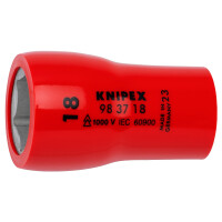 KNIPEX 98 37 18 Steckschlüsseleinsatz für Sechskantschrauben mit Innenvierkant 3/8" 49 mm