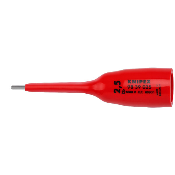 KNIPEX 98 39 025 Steckschlüsseleinsatz für Innensechskantschrauben mit Innenvierkant 3/8" 92 mm