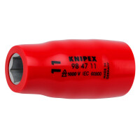 KNIPEX 98 47 11 Steckschlüsseleinsatz für Sechskantschrauben mit Innenvierkant 1/2" 54 mm