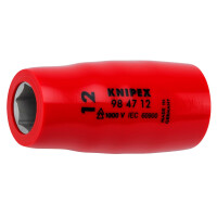 KNIPEX 98 47 12 Steckschlüsseleinsatz für Sechskantschrauben mit Innenvierkant 1/2" 55 mm
