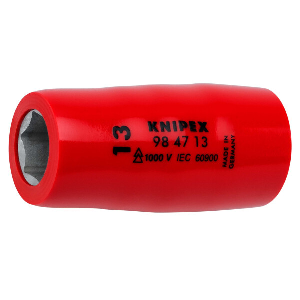 KNIPEX 98 47 13 Steckschlüsseleinsatz für Sechskantschrauben mit Innenvierkant 1/2" 55 mm