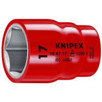 KNIPEX 98 47 27 Steckschlüsseleinsatz für Sechskantschrauben mit Innenvierkant 1/2" 63 mm