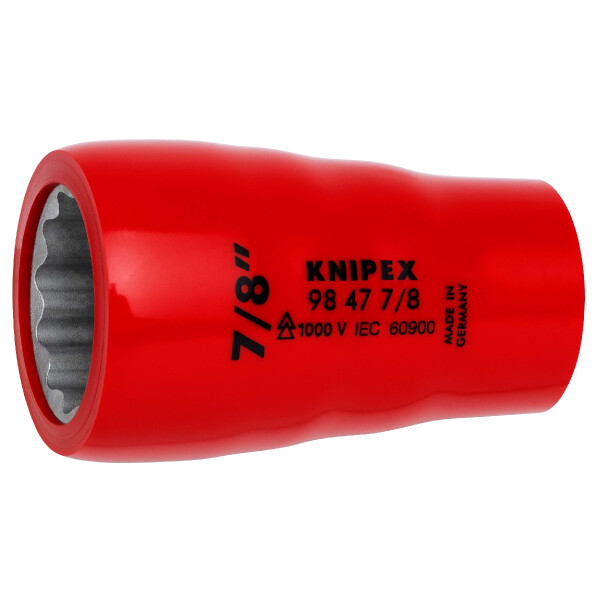 KNIPEX 98 47 7/8" Steckschlüsseleinsatz (Doppel-Sechskant) mit Innenvierkant 1/2" 58 mm