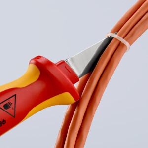 KNIPEX 98 52 Kabelmesser isolierender Mehrkomponenten-Griff, VDE-geprüft 190 mm