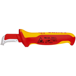 KNIPEX 98 55 Abmantelungsmesser mit Gleitschuh isoliert...