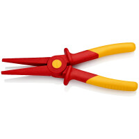 KNIPEX 98 62 02 Flachrundzange aus Kunststoff isolierend mit Weichkunststoff-Zone für sicheren Halt Kunststoff 220 mm