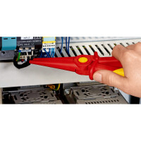 KNIPEX 98 62 02 Flachrundzange aus Kunststoff isolierend mit Weichkunststoff-Zone für sicheren Halt Kunststoff 220 mm