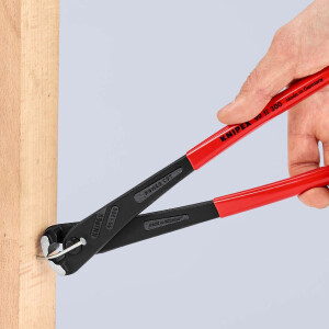 KNIPEX 99 11 300 Kraft-Monierzange hochübersetzt mit Kunststoff überzogen schwarz atramentiert 300 mm