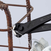 KNIPEX 99 11 300 Kraft-Monierzange hochübersetzt mit Kunststoff überzogen schwarz atramentiert 300 mm