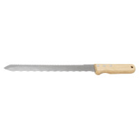Picard 0070232-360 Dämmstoffmesser doppelschneidig mit Säge- und Wellenschliff, für Glas- und Steinwolle, Klinge rostfrei und poliert, Holzgriff mit einseitigem Fingerschutz