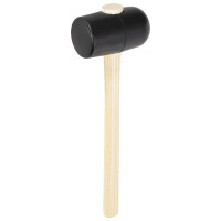 Picard 2510701 Gummihammer 1 Bahn flach, 1 Bahn gewölbt, Eschenstiel