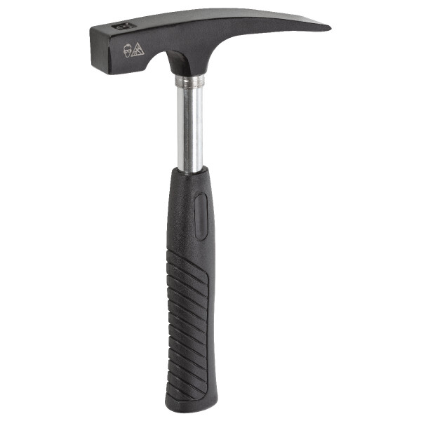 Ruthe 3006044119 Maurerhammer Stahlrohr, Rheinische Form VPA-GS geprüft, Rheinische Form, aus Qualitätsstahl, Kopf schwarz lackiert, mit schwarzem PVC-Griff (PAK-frei)