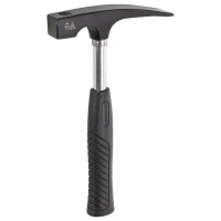 Ruthe 3006044119 Maurerhammer Stahlrohr, Rheinische Form VPA-GS geprüft, Rheinische Form, aus Qualitätsstahl, Kopf schwarz lackiert, mit schwarzem PVC-Griff (PAK-frei)