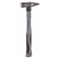 Ruthe 3008017119 Schlosserhammer Fiberglas, Deutsche Form VPA-GS geprüft, aus Qualitätsstahl, Kopf schwarz lackiert, nahezu unzerbrechlicher Fiberglaskern mit Kunststoffhülle, mit grau/schwarzem ergonomischen 2 Komponenten-Griff (PAK-frei)