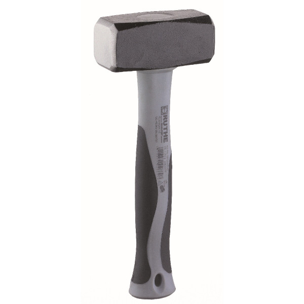 Ruthe 3015028119 Fäustel Fiberglas VPA-GS geprüft, aus Qualitätsstahl, Kopf schwarz lackiert, nahezu unzerbrechlicher Fiberglaskern mit Kunststoffhülle, mit grau/schwarzem ergonomischen 2 Komponenten-Griff (PAK-frei)