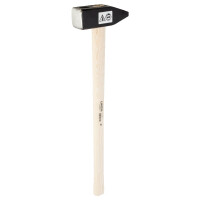 Ruthe 3050915119 Vorschlaghammer Esche, 90 cm VPA-GS geprüft, aus Qualitätsstahl, Kopf schwarz lackiert, im Gesenk geschmiedet, gehärtet und angelassen, Rostschutz durch Pulverlackierung, Bahn und Pinne geschliffen, Stiel Esche, mit Ringkeilbefestigung