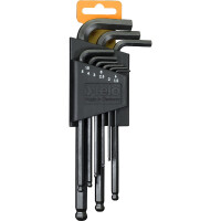 Felo Winkelschlüssel Satz 9-tlg. HEX Kugelkopf 1,5 - 10 mm 00036500011