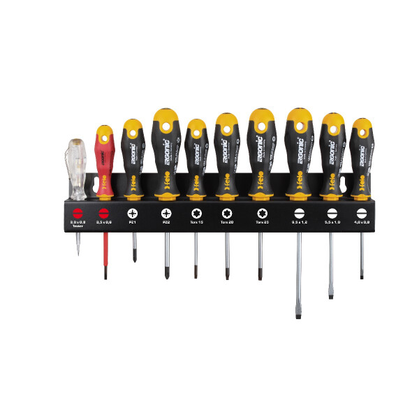 Felo Schraubendreher ERGONIC XL Rack 10-tlg. SL/PZ/TORX® 00040091043