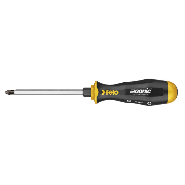 Felo Schraubendreher ERGONIC Schlagkappe Pozidriv PZ 2 x 100 00045120340