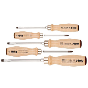 Felo Schraubendreher Holzgriff Satz 5-tlg. SL/PZ 00033595298