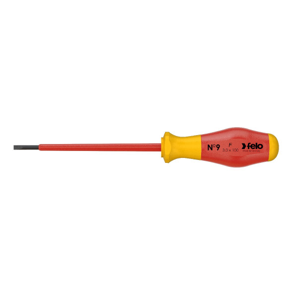 Felo Schraubendreher No. 9 VDE Schlitz SL 3,0 x 0,5 x 100 00091303090