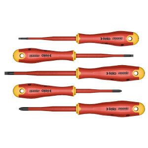 Felo Schraubendreher ERGONIC VDE E-slim Satz 5-tlg. SL/PZ...