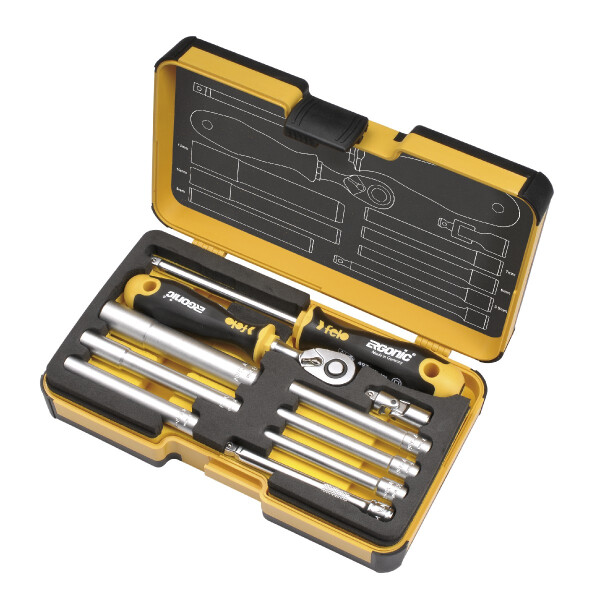 Felo XL-Strongbox "R-GO M-Tec" 1/4" 10-tlg. SW/MS 00005781006