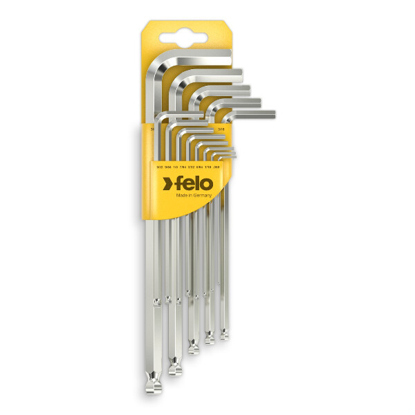 Felo Winkelschlüssel Satz 13-tlg. Inch Kugelkopf lang .050" - 3/8" 00037513011