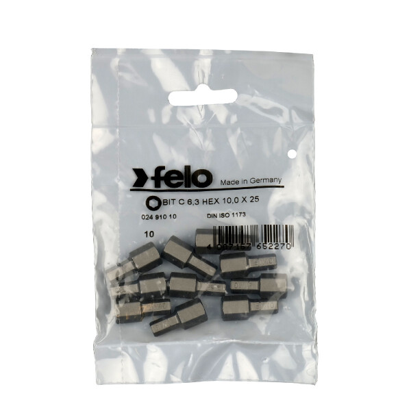 Felo Bit C 6,3 Industrie HEX 10,0 mm x 25 00002491010