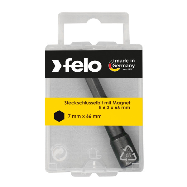 Felo Bit E 6,3 Steckschlüsselbit, magnetisch SW 7 mm x 66 00003907016