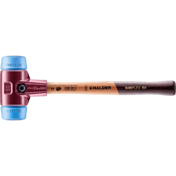 SIMPLEX-Schonhammer, TPE-soft; mit Tempergussgehäuse und hochwertigem Holzstiel | D=50 mm | 3001.050