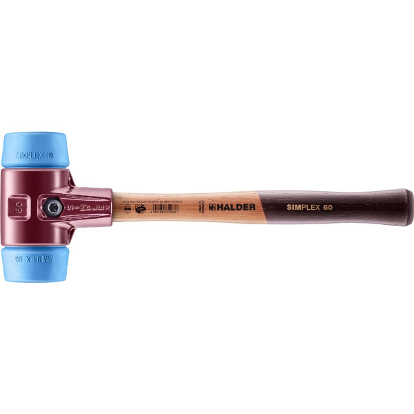 SIMPLEX-Schonhammer, TPE-soft; mit Tempergussgehäuse und hochwertigem Holzstiel | D=60 mm | 3001.060