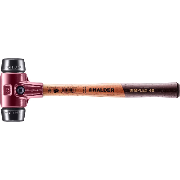 SIMPLEX-Schonhammer, Gummikomposition; mit Tempergussgehäuse und hochwertigem Holzstiel | D=40 mm | 3002.040