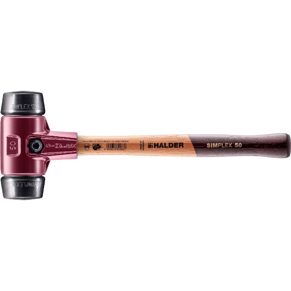 SIMPLEX-Schonhammer, Gummikomposition; mit Tempergussgehäuse und hochwertigem Holzstiel | D=50 mm | 3002.050