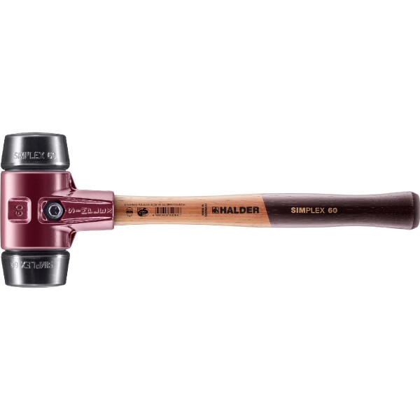 SIMPLEX-Schonhammer, Gummikomposition; mit Tempergussgehäuse und hochwertigem Holzstiel | D=60 mm | 3002.060